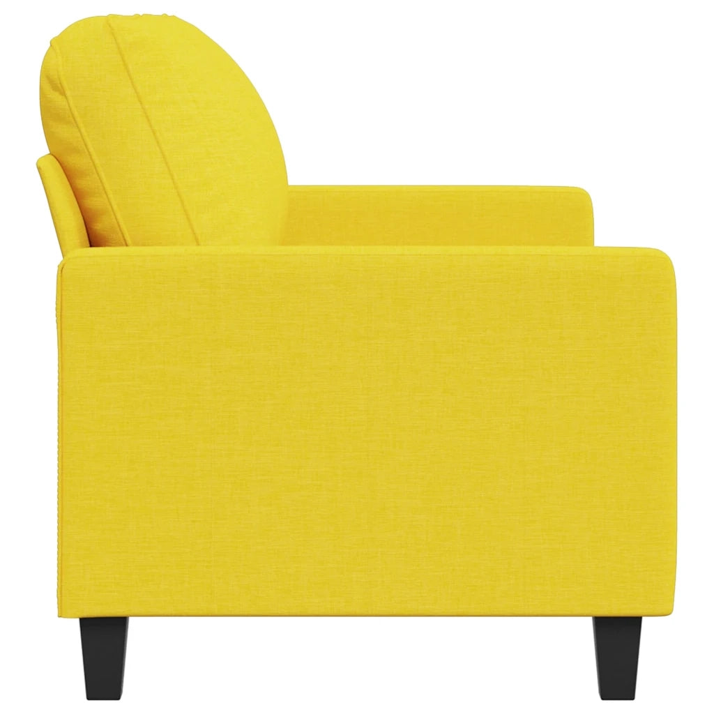Divano a 2 Posti Giallo Chiaro 140 cm in Tessuto 359168