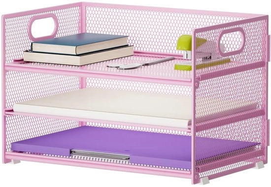 Organizzatore per Carte 3 Livelli - Organizzatore per Ufficio - Custodia per Riviste - Cassetto di Archiviazione - Grande Capacità - Organizzatore per Carte