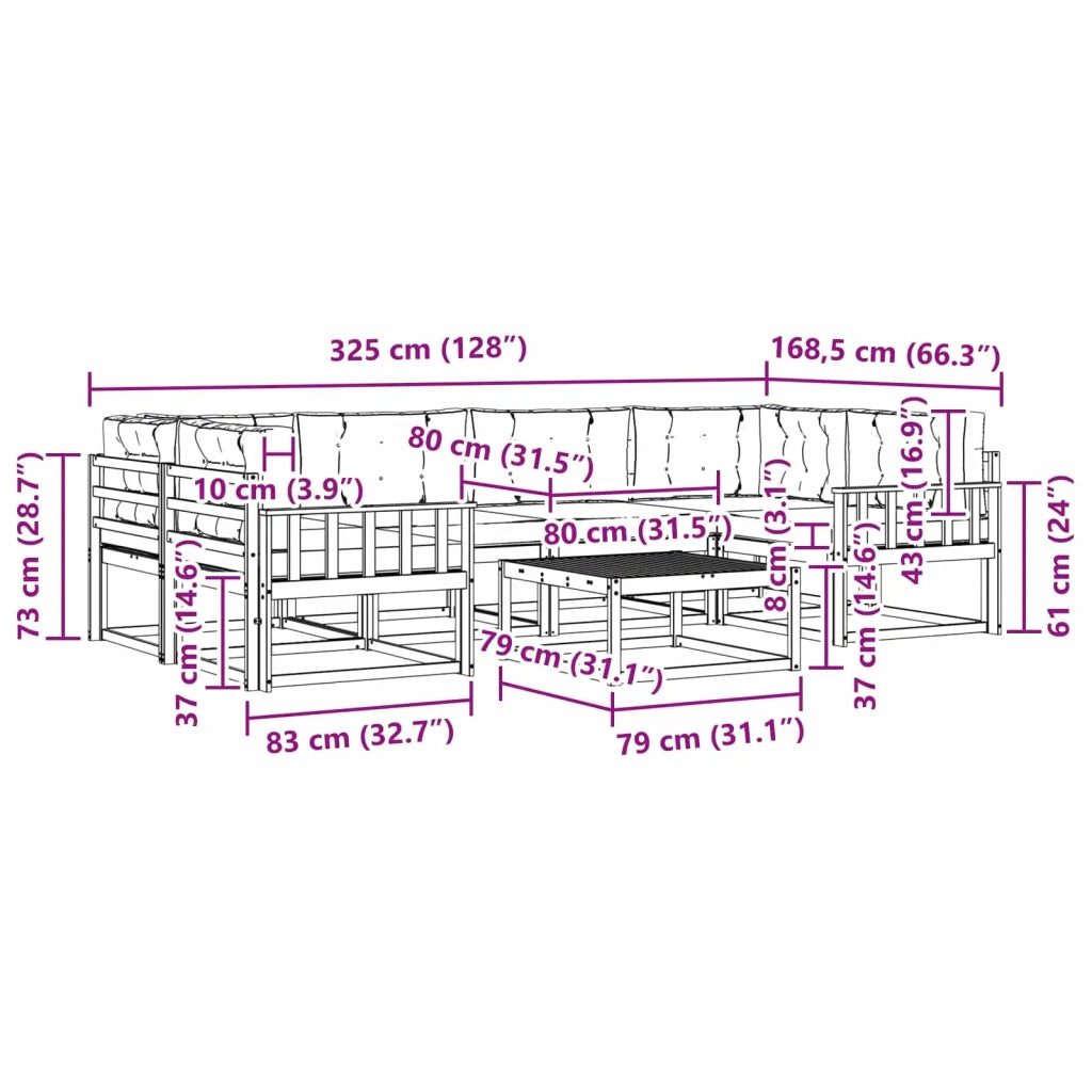 Set di divani da esterno 5 pz Bianco e Antracite 3386126