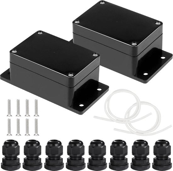 Scatola di connessione IP65 impermeabile 2 pezzi - 100 x 68 x 50 mm - pannello di distribuzione - cassa vuota - ambienti umidi - scatola elettrica.