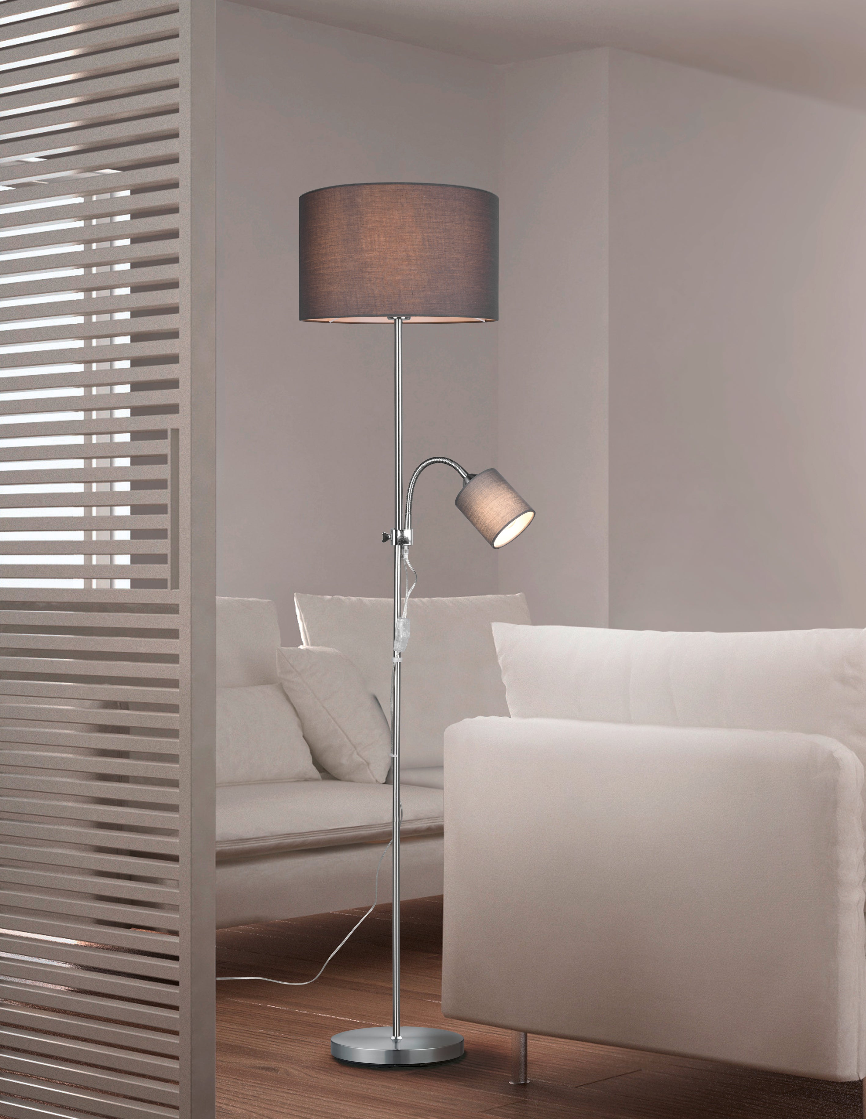 Piantana da Interno   in Metallo Nickel Opaco