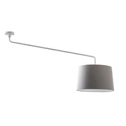 Vivien Plafoniera da Soffitto Bianca con Paralume Conico Grigio E27 IP20 48cm - Design Moderno in Metallo e Tessuto per Interni - Rossini Group
