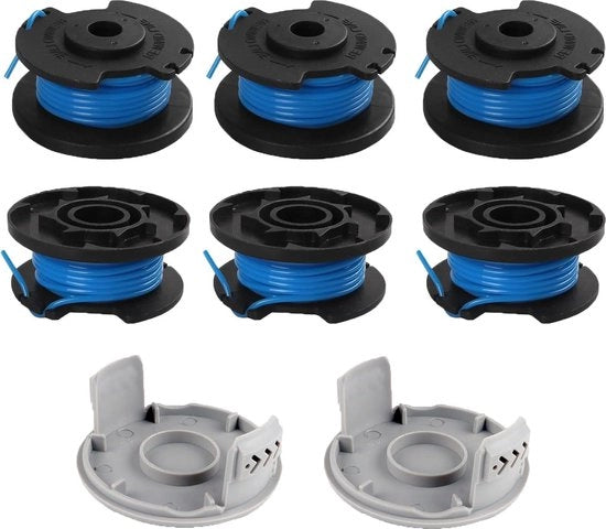 Set di bobine per la sostituzione di trinciatori - 6 pezzi bobina per filo trinciatori per trinciatori One+ 18V 24V 40V - trinciatori filo trinciatori - 6 bobine 2 capi (34 m diametro 165 mm)