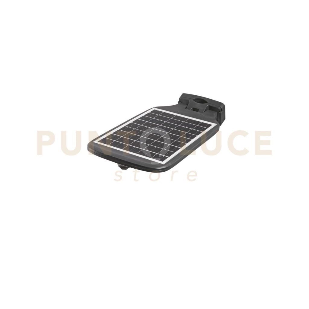 LAMPIONE SOLARE STRADALE LUXOR ANTRACITE CON PANNELLO SOLARE INCORPORATO E SENSORE 6,5W 600 LM 3000K