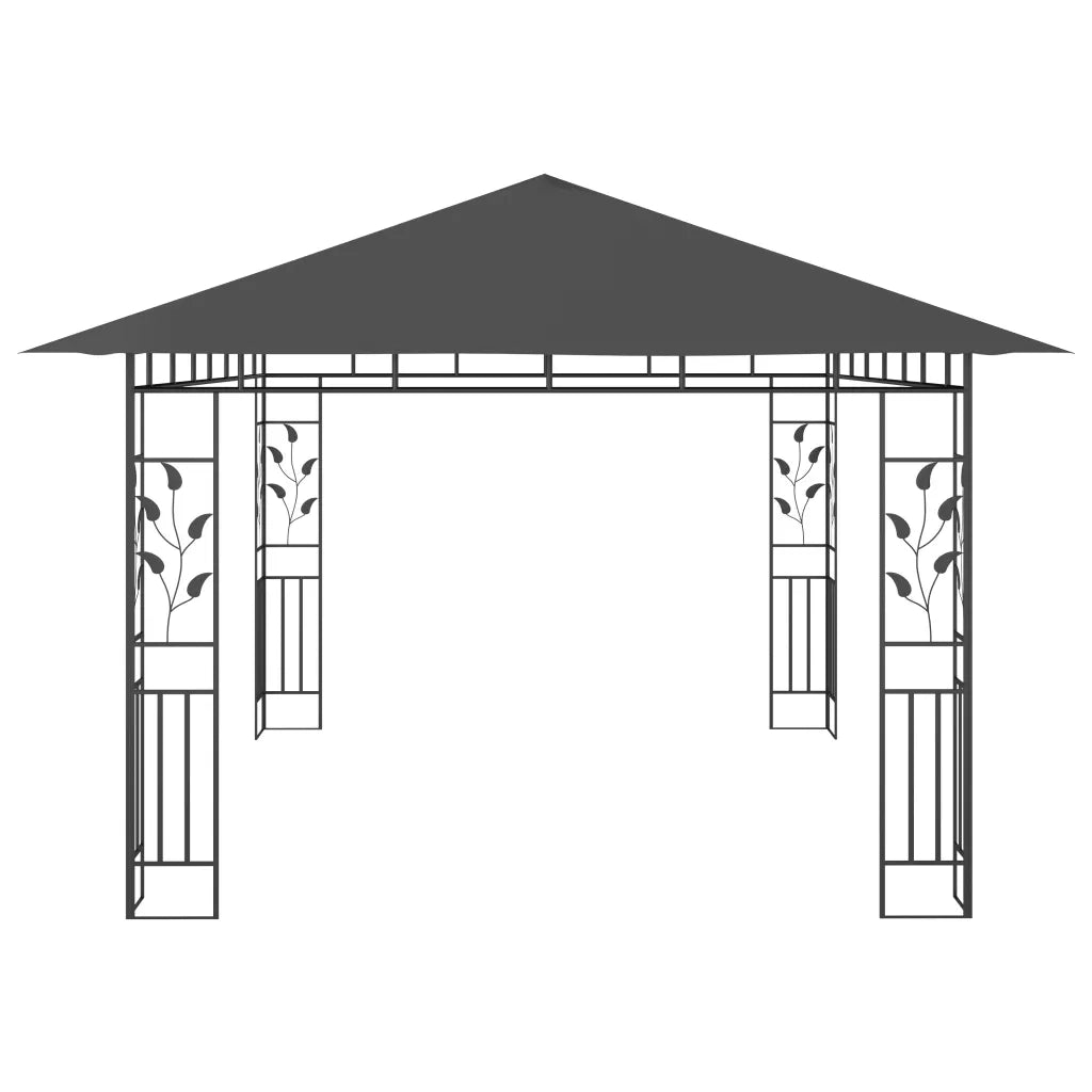 Gazebo con Zanzariera 4x3x2,73 m Antracite 180 g/mÂ² cod mxl 55320