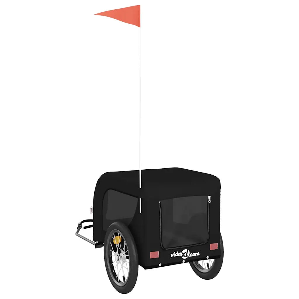 Rimorchio da Bici per Animali Nero Oxford e Ferro CFW6521326