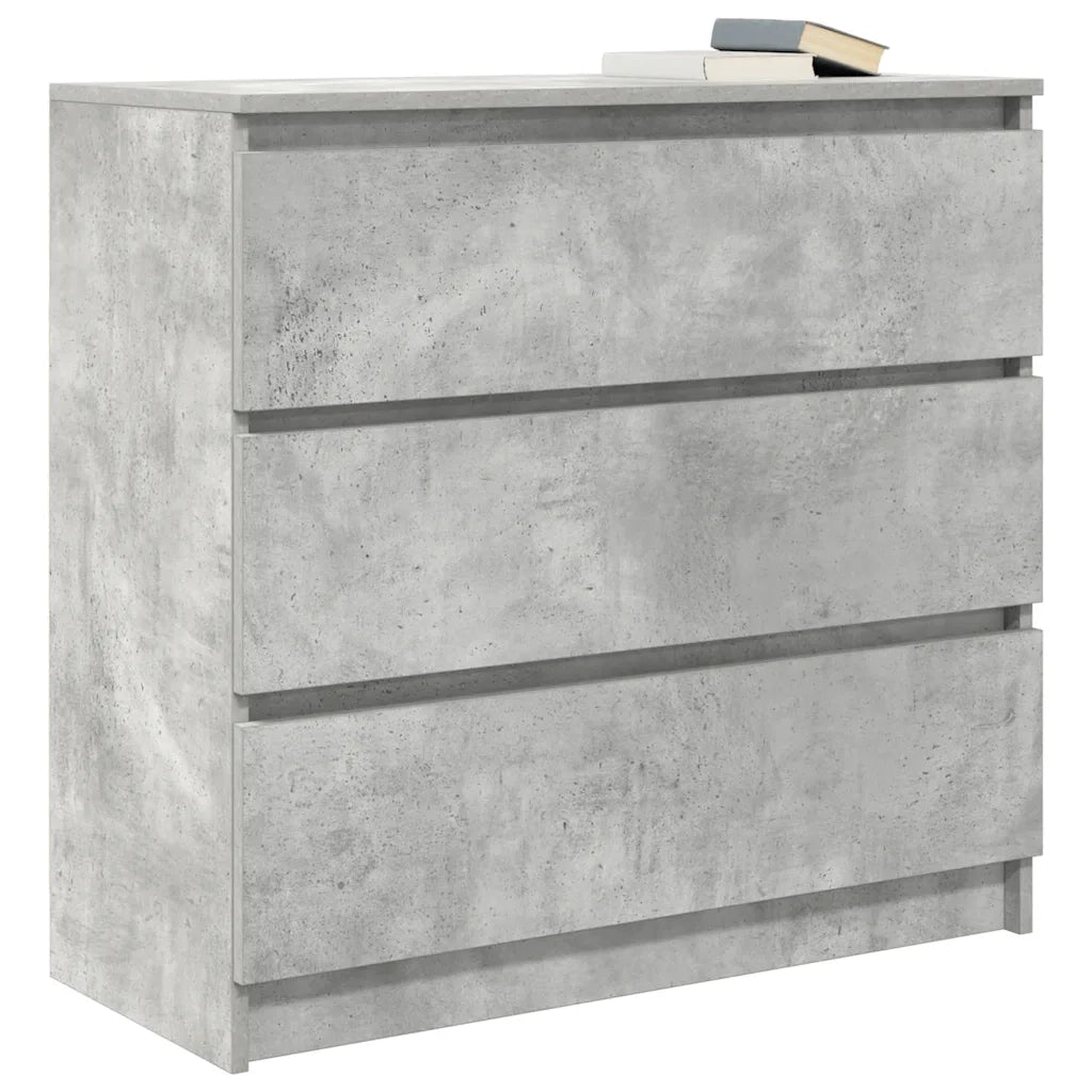 Credenza Grigio Cemento 80x35x76 cm in Legno Multistrato 861736