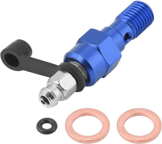 Motorremcilinder remklauw ontluchtingsschroef M10x1.0mm con copertura in tessuto - blu - autoaccessori