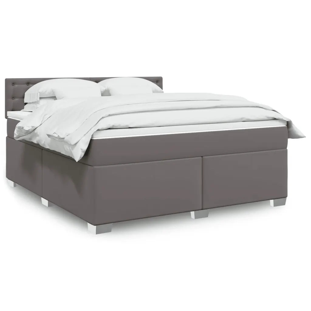 vidaXL Giroletto a Molle con Materasso Grgio 180x200 cm in Similpelle