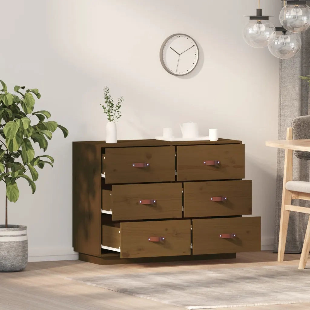 Credenza ambra 100x40x75 cm in Legno Massello di Pino 820145