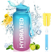 Bottiglia sportiva da 2,2 litri, con imbuto e marcatura oraria, impermeabile, bottiglia acqua sportiva da 2200 ml, BPA-free, per bicicletta, campeggio, yoga, palestra