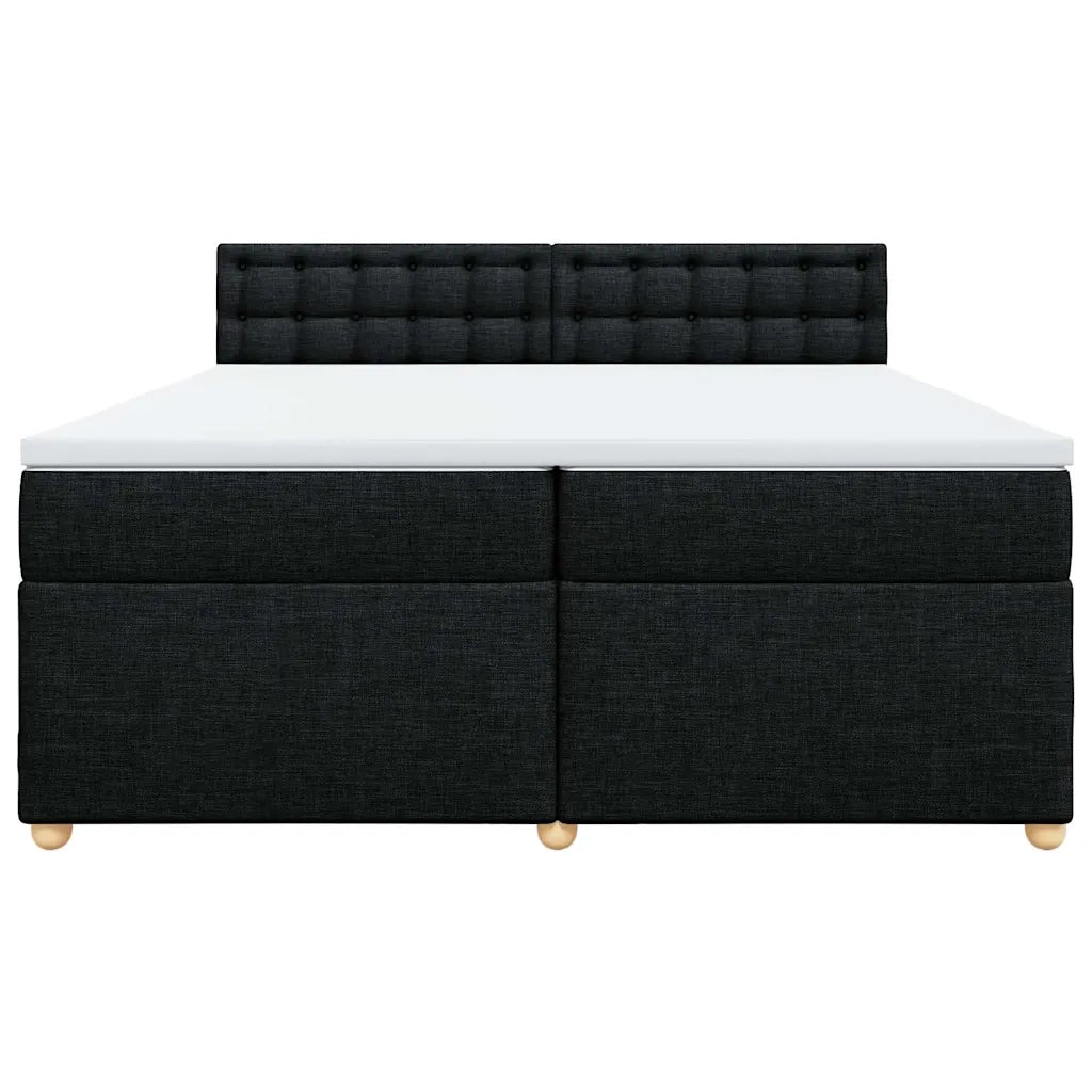 vidaXL Giroletto a Molle con Materasso Nero 200x200 cm in Tessuto