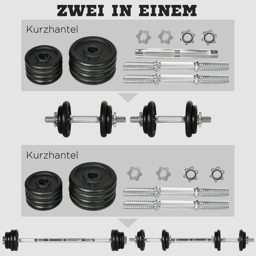 Set di manubri bilanciere 20 kg ¨C zephmum ¨C 95x16x16 cm
