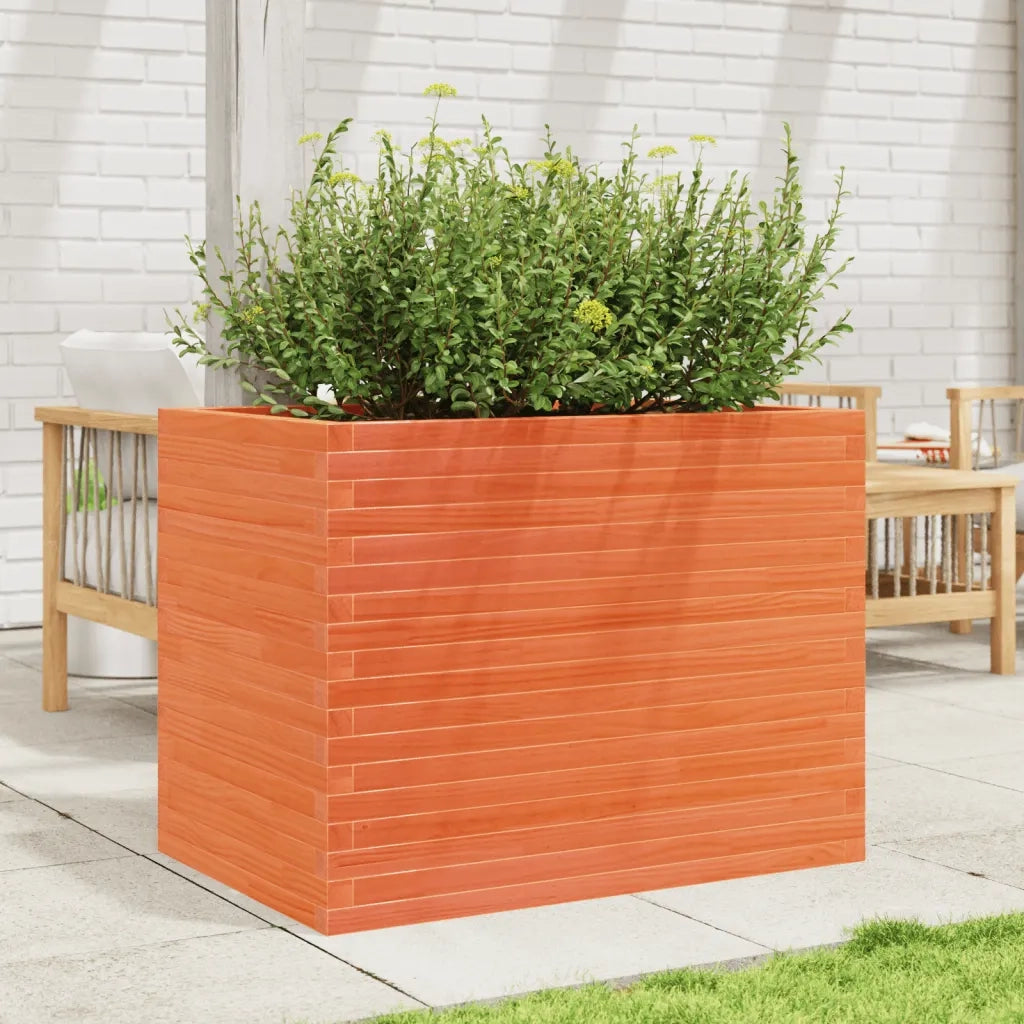 Fioriera Giardino-Vaso da Esterno-Contenitore per Piante Marrone Cera 90x60x68,5cm Legno Massello Pino