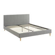Struttura letto con rete a doghe e testiera 160x200cm, tessuto