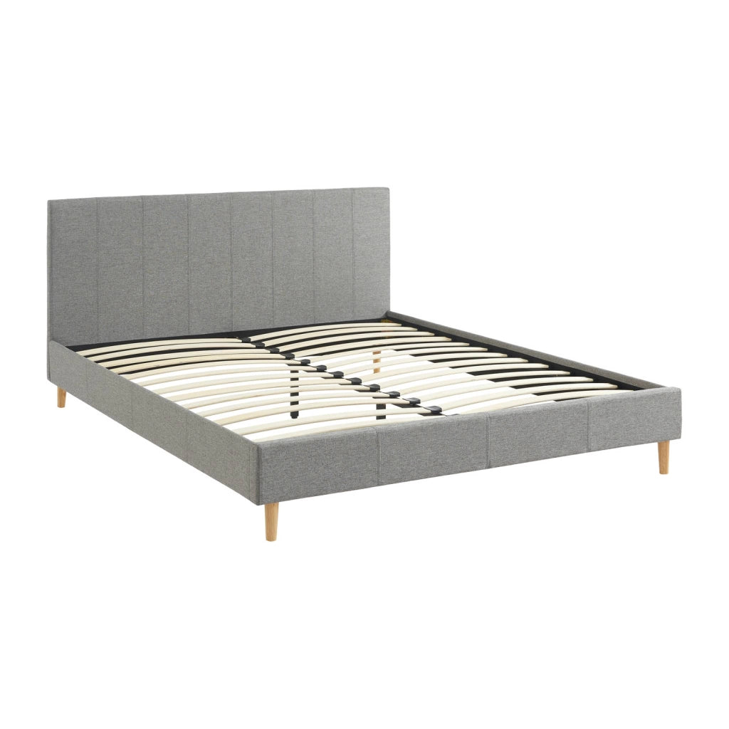 Struttura letto con rete a doghe e testiera 160x200cm, tessuto