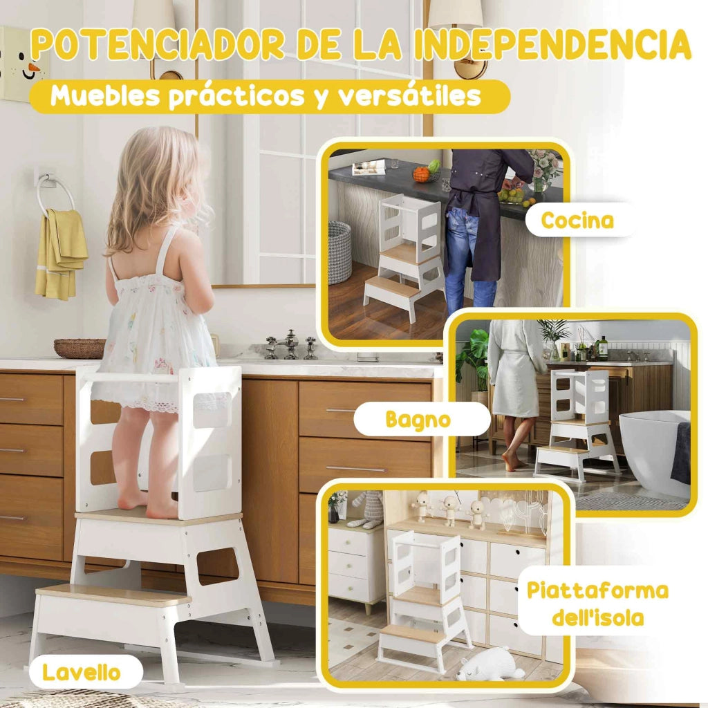 Scala di apprendimento per bambini ¨C Minimal ¨C 55x52,5x87,5 cm bianco