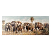 Quadro stampa elefanti rettangolare cm55x135x3