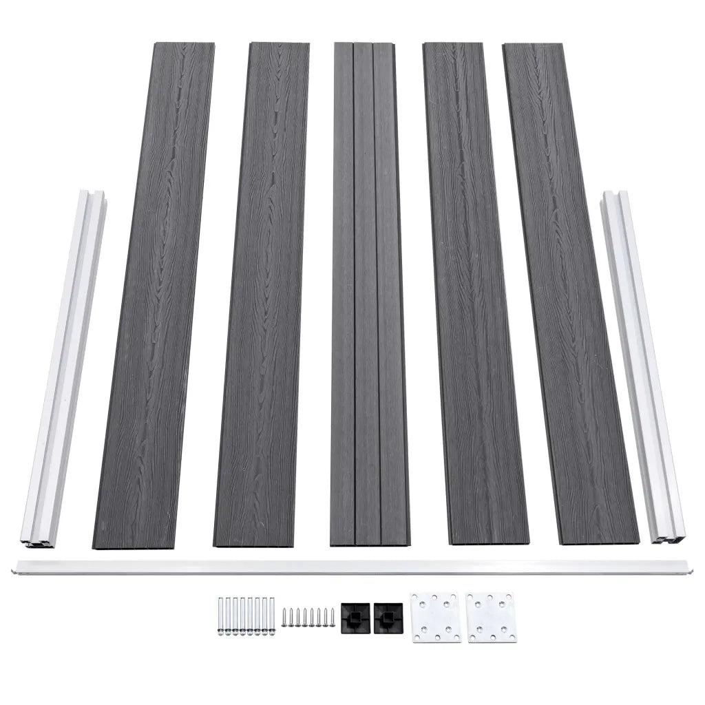 Recinzione da Giardino in WPC 526x106 cm Grigia 3053248