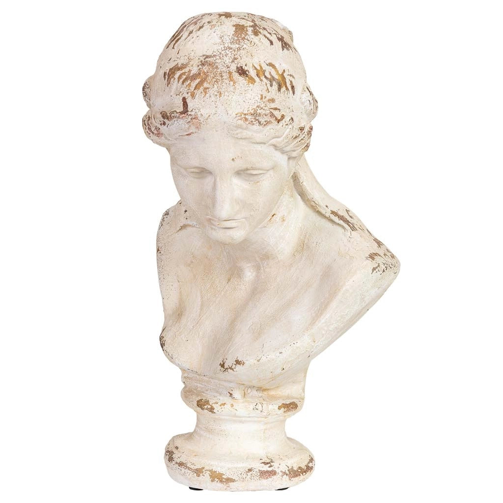 Figura decorativa, busto in magnesio bianco, cm 43x34x66h