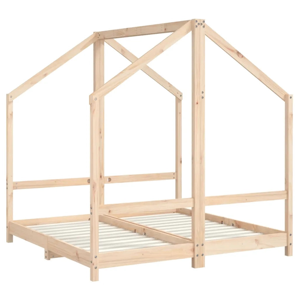 Giroletto per Bambini-Struttura Letto Bambini 2x(70x140) cm in Legno Massello di Pino