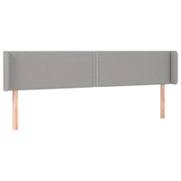 Testiera a LED Grigio Chiaro 183x16x78/88 cm in Tessuto