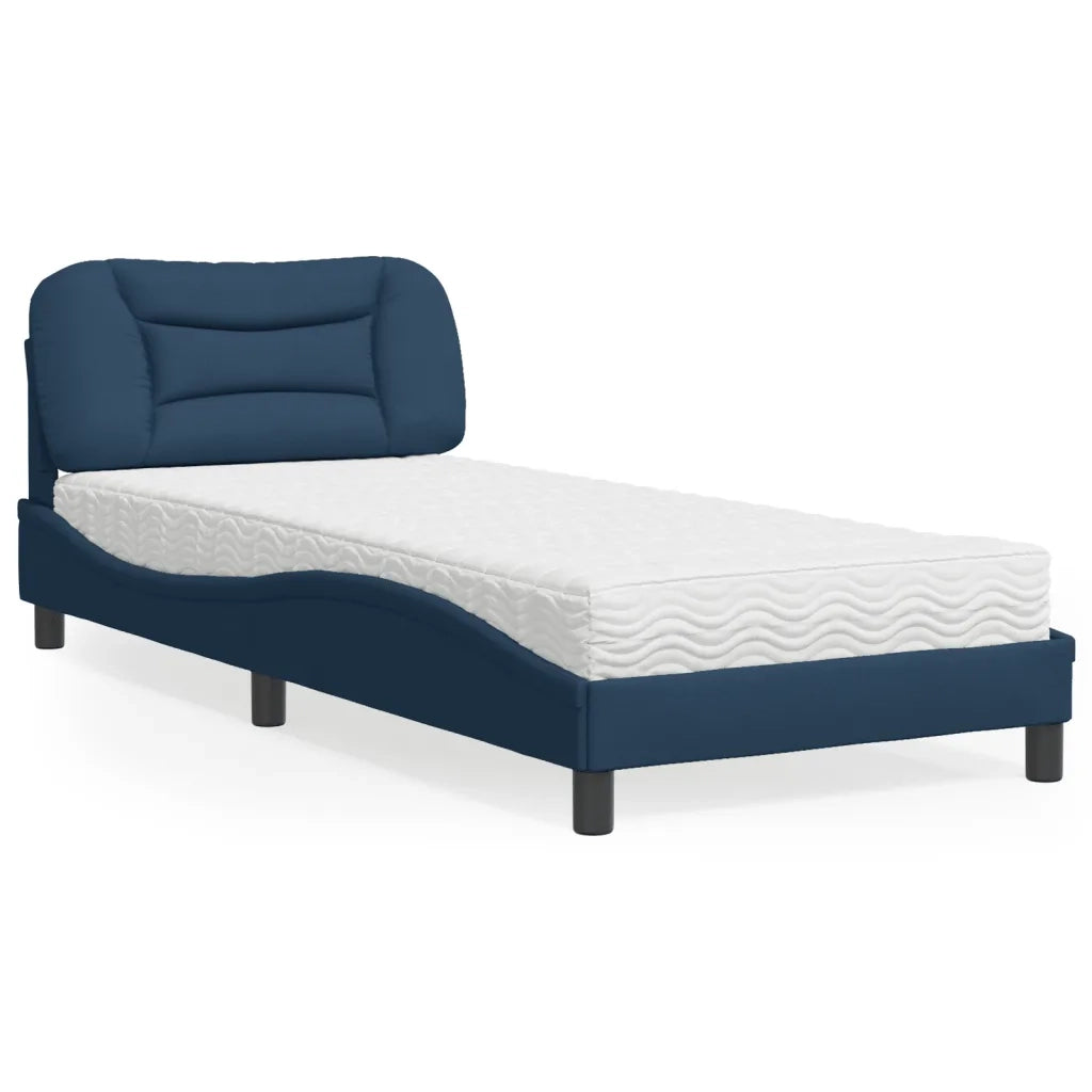 Letto con Materasso Hvar Blu 90x190 cm in Tessuto 3208505