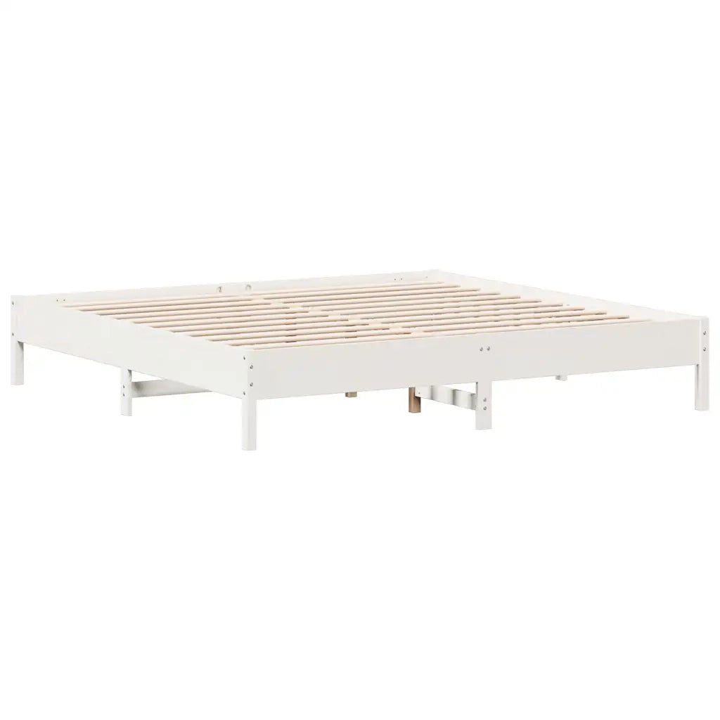 Giroletto senza Materasso Bianco 180x200 cm Legno Massello Pino