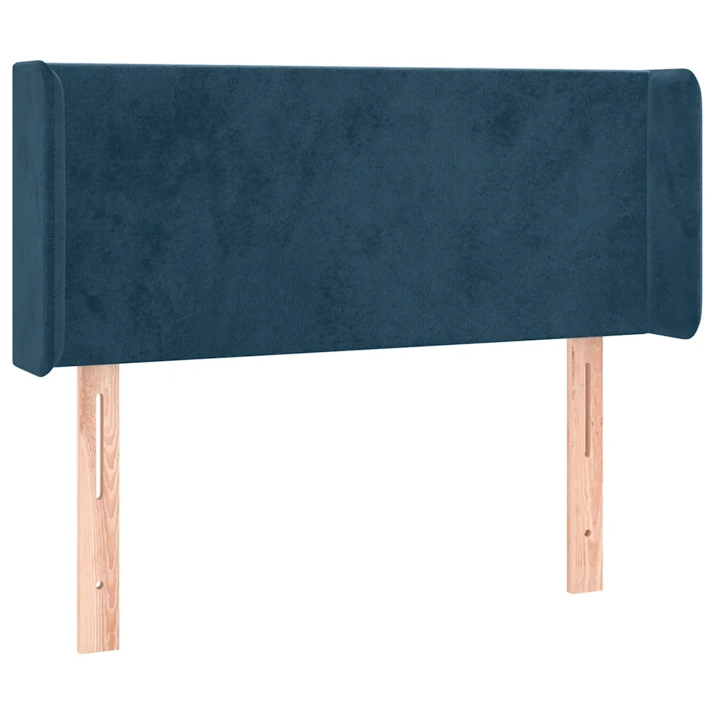 Testiera ad Orecchio-Testata con Orecchie Blu Scuro 103x16x78/88 cm in Velluto 263604