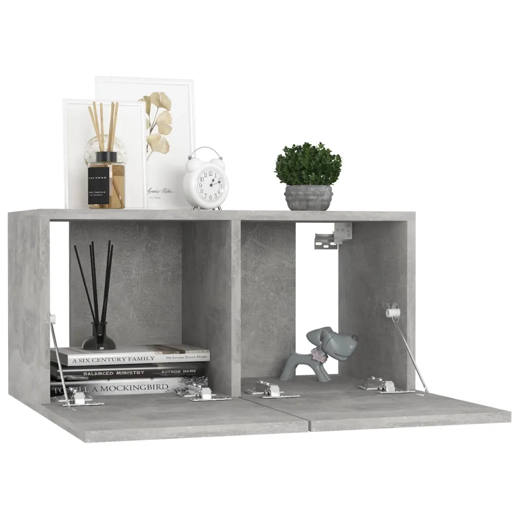 Set Mobile Porta TV 6 pz Grigio Cemento in Truciolato   cod mxl 64436