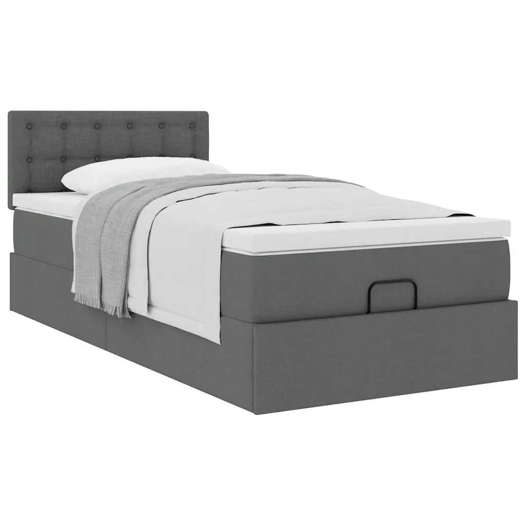 Struttura Letto Pouf con Materasso 180x200 cm in Tessuto 3311581