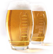 Calici da birra a forma di football da 600 ml (imballaggio da 2) con solco a forma di corda di football