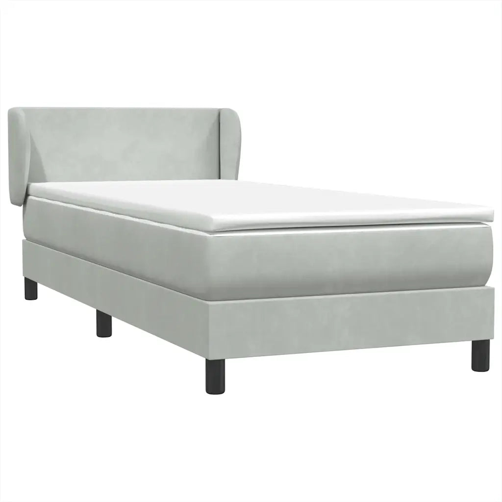 Giroletto a Molle con Materasso grigio chiaro 90x210 cm Velluto