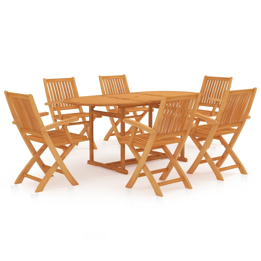 Set da Pranzo da Giardino 7 pz in Legno Massello di Teak cod mxl 74848