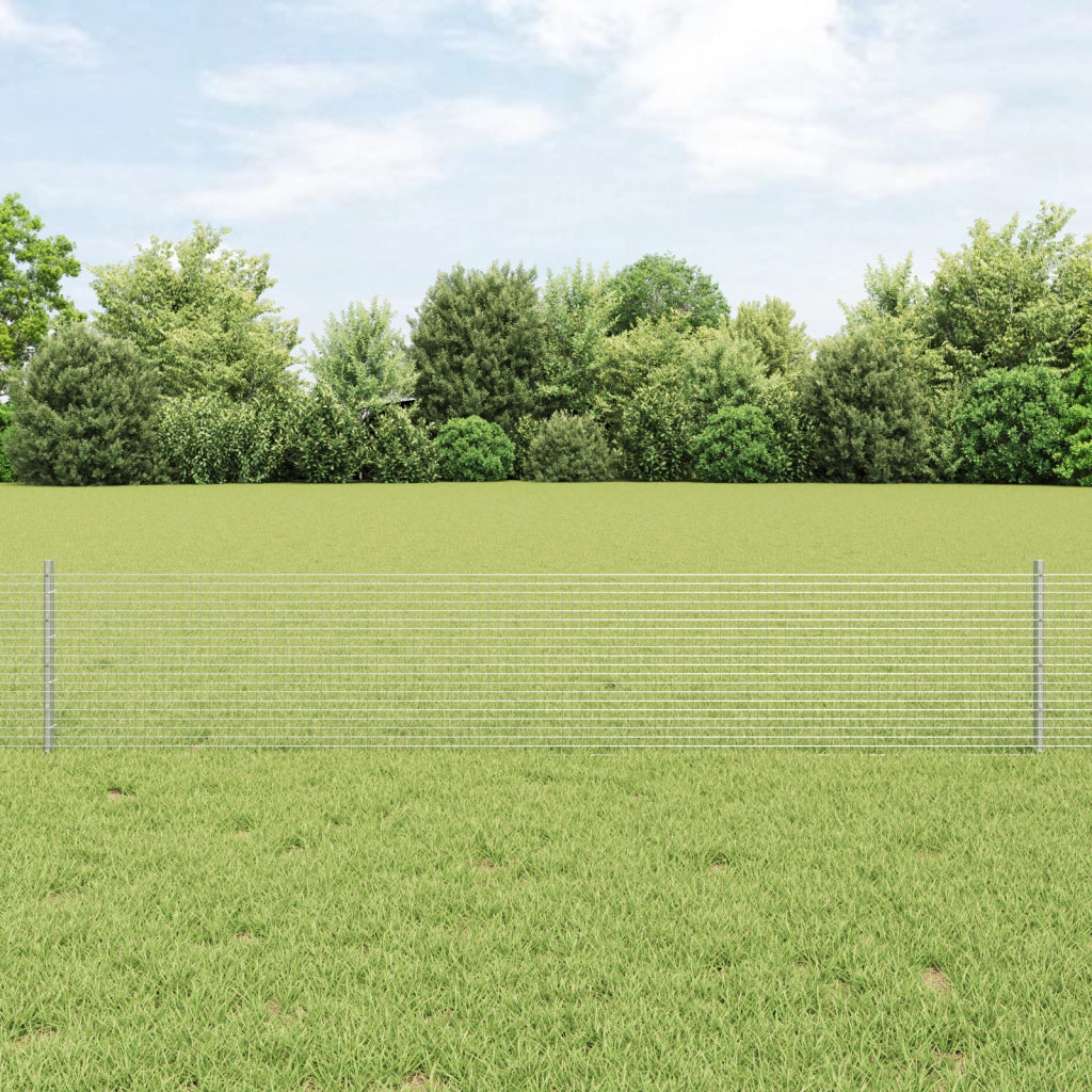 Recinzione in rete saldata con 11 posti a U Argento 0.4x25 m Acciaio