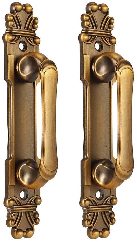 Maniglia a Retro Stile - Antica Maniglia per Porta - 2 Pezzi - 165 x 30 x 35 mm - Aspetto Lussuoso in Oro