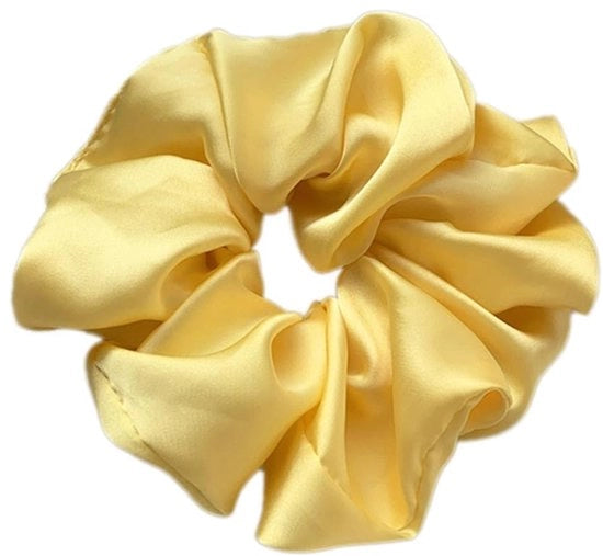 Elastici per capelli, scrunchies, elastici per capelli, morbidi, elastici, bende per capelli in seta, prevenzione di capelli rotti e rughe, cintura per capelli in seta, per donne e ragazze, giallo