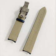 Bracciale curvo con cinturino in pelle sostituibile e chiusura a pieghevole 22 mm - Marrone - Chiusura in acciaio - B1