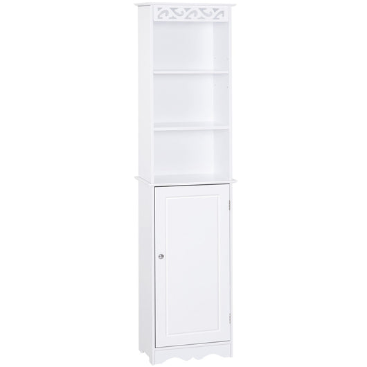 Mobile a Colonna per Bagno in Legno 40x23x160 cm  Floreale Bianco