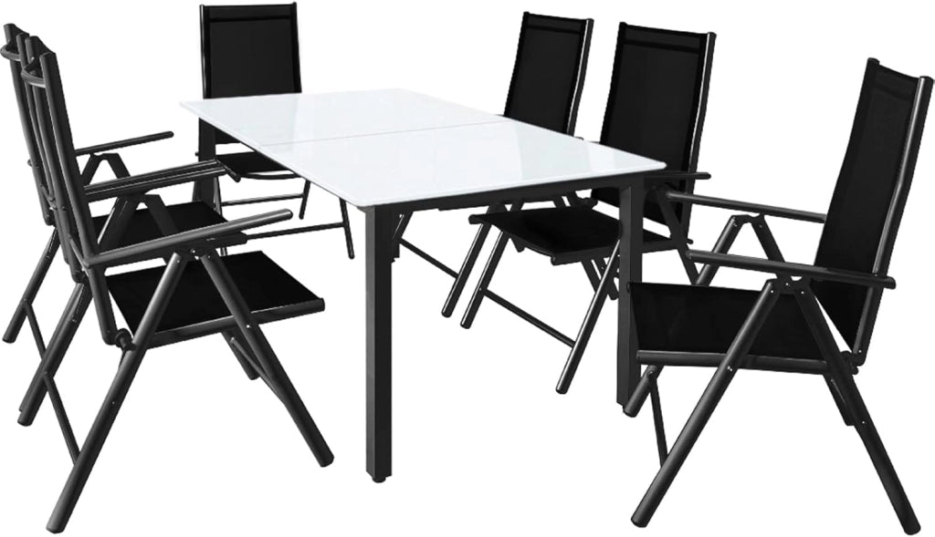 ® Set Tavolo e Sedie da Giardino Bern 6 +1 Alluminio Bern Schienale 7 Posizioni Balcone Patio