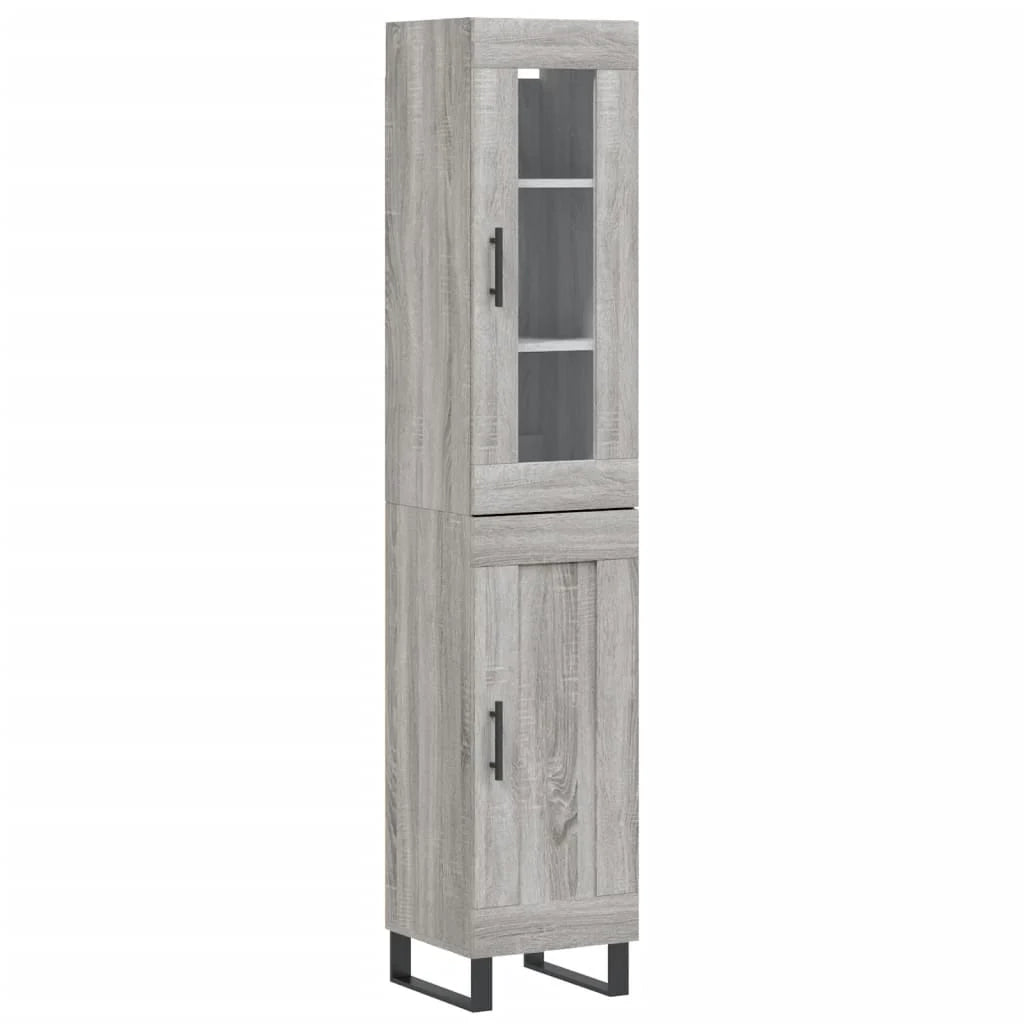 Buffet credenza cassettiera armadio mobile contenitore organizer cucina soggiorno salotto rovere Sonoma alto 34,5 x 34 x 180 cm legno ingegnerizzato grigio 02_0035351