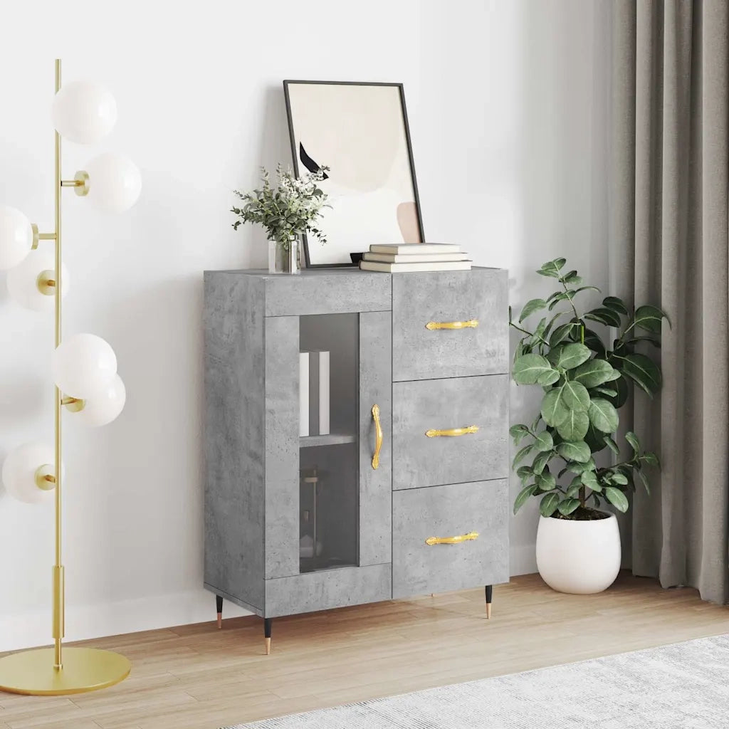 Credenza-Buffet-Armadio da cucina Grigio Cemento 69,5x34x90 cm in Legno Multistrato 439156