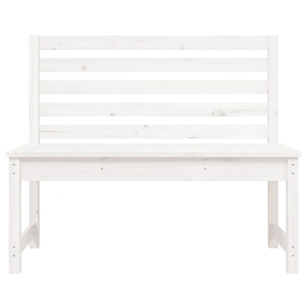 Panca da Giardino Bianca 109 cm in Legno Massello di Pino 824033