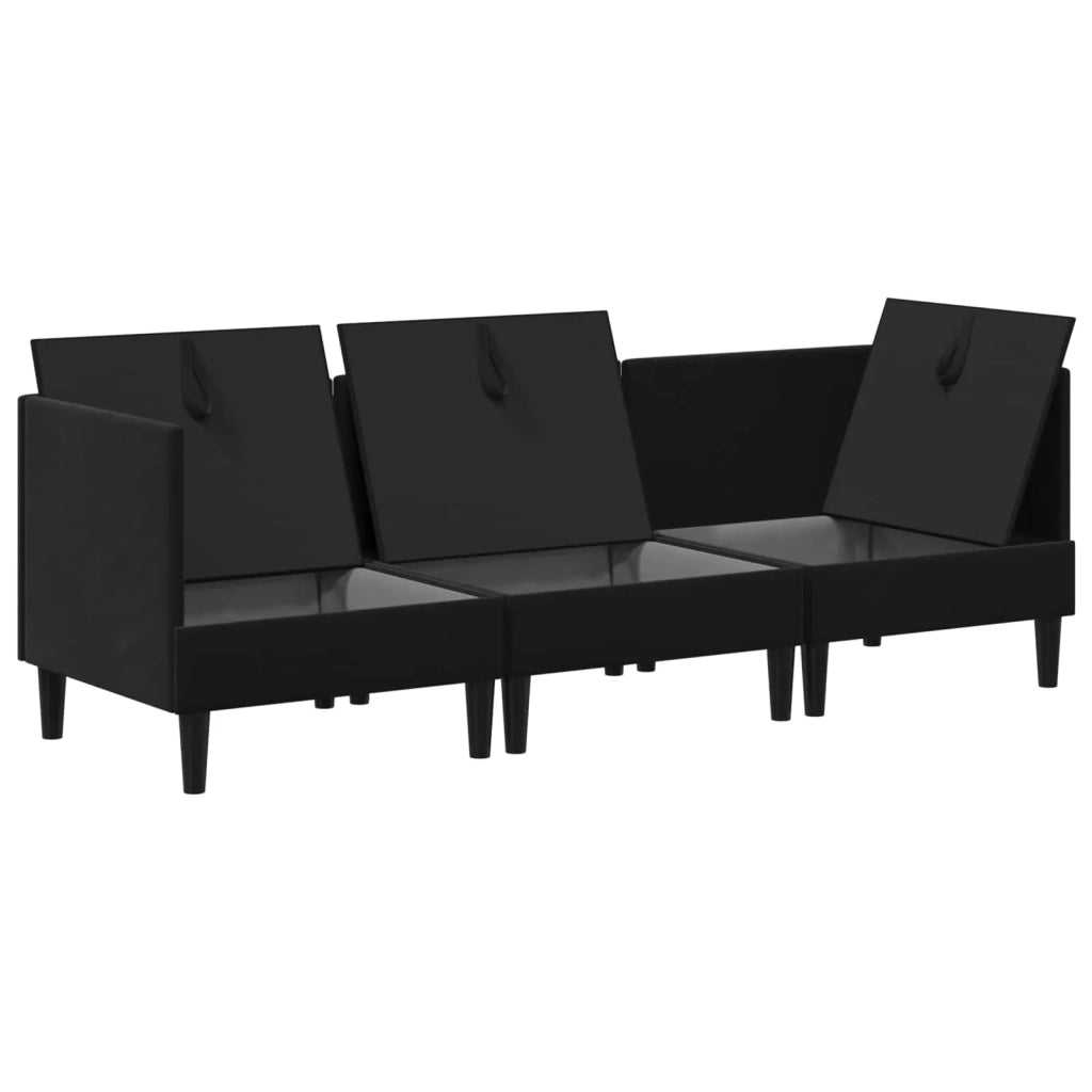 Set di mobili per il soggiorno con cuscino 3 pcs Nero Velluto 3413753