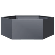 Fioriera/aiuola esagonale per piante fiori terrazza giardino 138 x 120 x 45 cm acciaio antracite 02_0038636