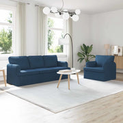 Set di divani 2 pcs Blu 201 x 80 x 85 cm Tessuto