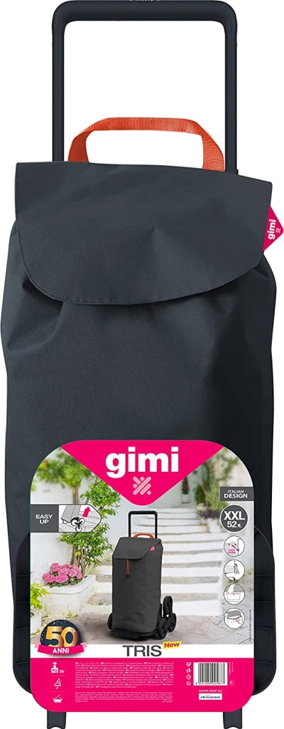GIMI CARRELLO TRIS PORTA SPESAS IN COLORE GRIGIO