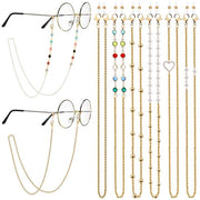 Set di catenelle per occhiali da sole 6 pezzi - Catenella per occhiali - Catenelle per occhiali da sole - Anelli antiscivolo in silicone - Lega - Disegno moda - Catenella per occhiali