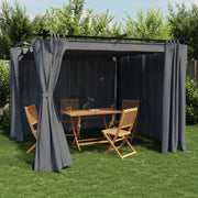 vidaXL Gazebo con Tende Antracite 3x3 m in Acciaio