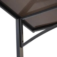 Gazebo da Giardino per Barbecue, Doppio Tetto Anti-UV e Struttura in Acciaio con Mensole, 240x150x250cm, Nero